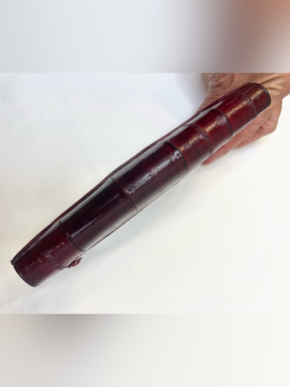 Vintage Eel Skin Burgundy Wallet EUC - Picture 6 of 11
